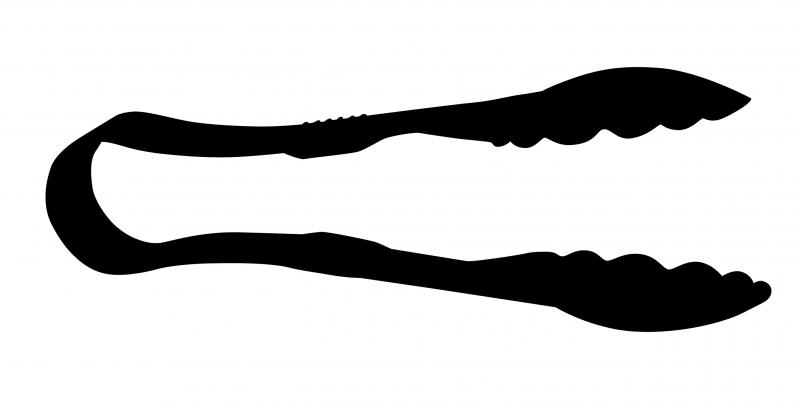 9-inch Polycarbonate Black Scallop Tong 1 9-inch Polycarbonate Black Scallop Tong